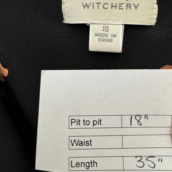 Witchery Floral Silk Dress Navy - Picture 11 of 11